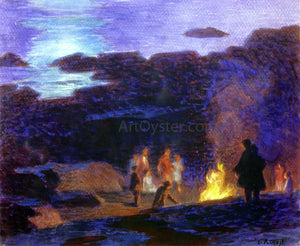  Edward Potthast Campfire - Art Print