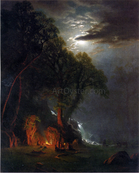  Albert Bierstadt Campfire Site, Yosemite - Art Print