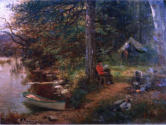  George Lafayette Clough Camping Out in the Adirondacks - Art Print