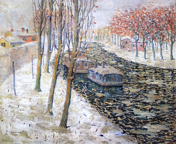 Ernest Lawson Canal Scene in Winter - Art Print
