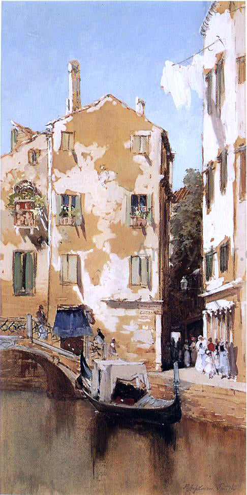  Francis Hopkinson Smith A Canal Scene, Venice - Art Print