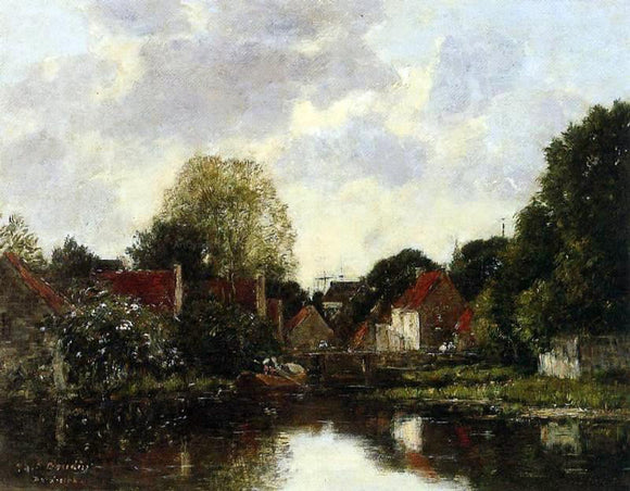  Eugene-Louis Boudin Canel near Dordrecht - Art Print