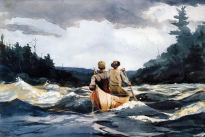  Winslow Homer Canoe in the Rapids - Art Print