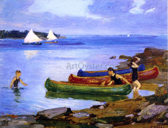  Edward Potthast Canoeing - Art Print