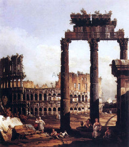  Bernardo Bellotto Capriccio with the Colosseum - Art Print
