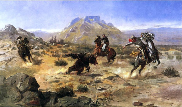  Charles Marion Russell Capturing the Grizzly - Art Print