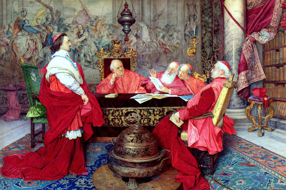  Guiseppe Signorini Cardinal Richelieu and His Council - Art Print