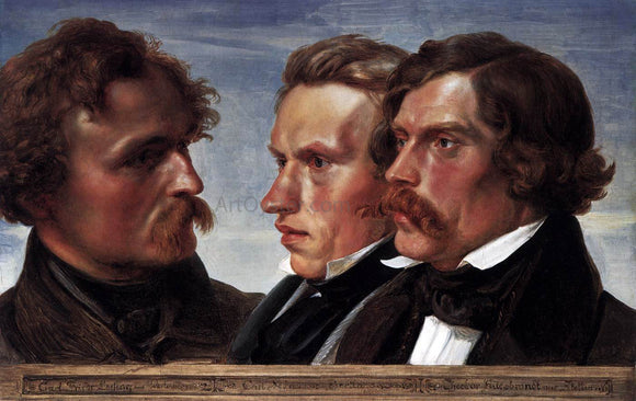  Julius Hubner Carl Friedrich Lessing, Carl Sohn, and Theodor Hildebrandt - Art Print