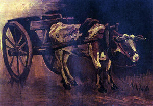  Vincent Van Gogh The Cart with Red and White Ox - Art Print