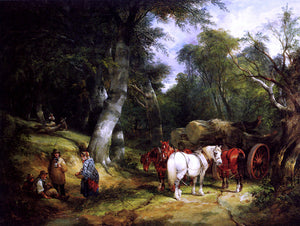  Senior William Shayer Carting Timber In The New Forest - Art Print