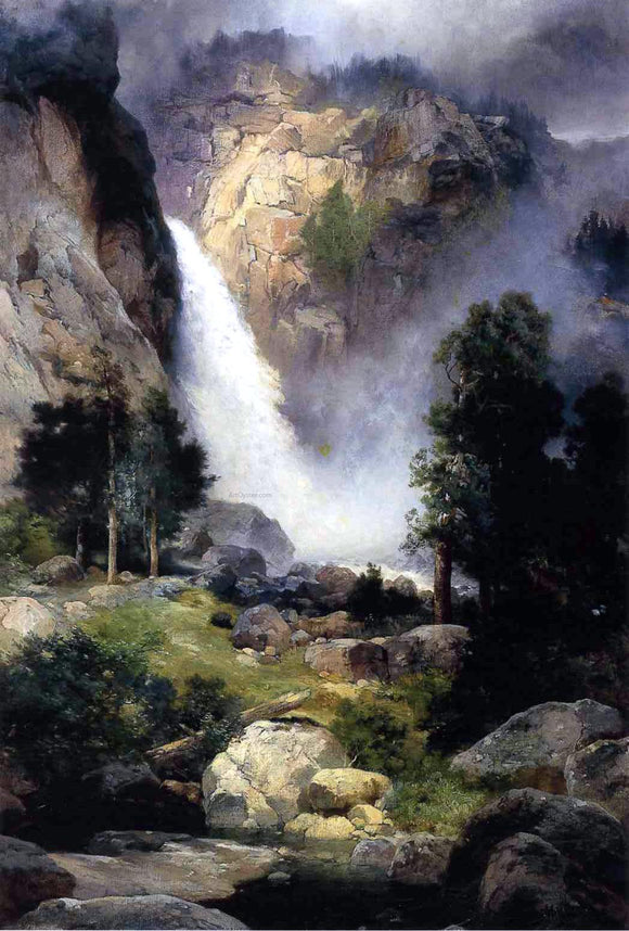  Thomas Moran Cascade Falls, Yosemite - Art Print