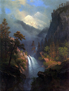  Albert Bierstadt Cascading Falls at Sunset - Art Print