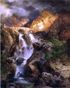  Thomas Moran Cascading Water - Art Print