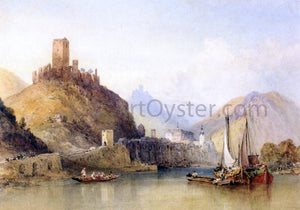  William Callow RWS Castle and Town of Cochem on the Moselle - Art Print