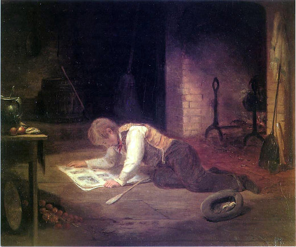  John OBrien Inman Catching Up on the News - Art Print