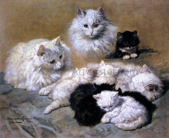  Henriette Ronner-Knip Cats and Kittens - Art Print