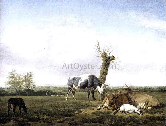  Adriaen Van de Velde Cattle and Goats in a Meadow - Art Print