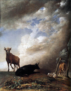  Paulus Potter Cattle and Sheep in a Stormy Landscape - Art Print