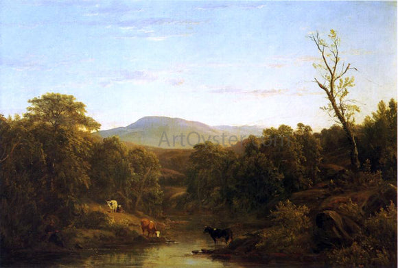  Clinton Boutelle De Witt Clinton Boutelle Cattle Watering by a Stream - Art Print