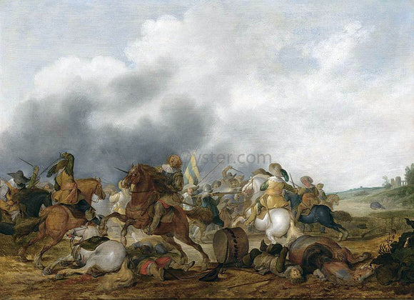  Palamedes Palamedesz Cavalry Battle Scene - Art Print