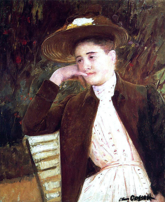  Mary Cassatt Celeste in a Brown Hat - Art Print