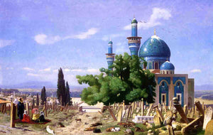  Jean-Leon Gerome Cemetery Gone to Seed (also known as The Green Mosque) - Art Print