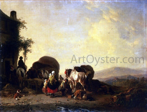  Joseph Morenhout Changing Horses - Art Print