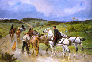  Pierre Auguste Brunet-Houard Changing Horses - Art Print