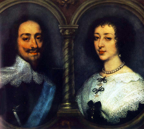  Sir Antony Van Dyck Charles I of England and Henrietta of France - Art Print