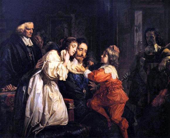  Julius Schrader Charles I Says Farewell to his Family - Art Print