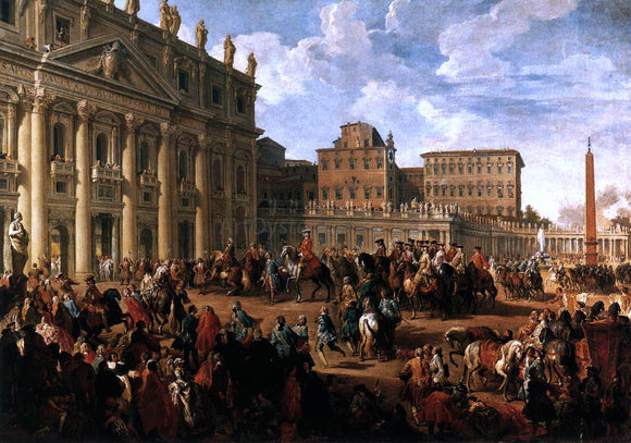  Giovanni Paolo Pannini Charles III at St Peter's - Art Print