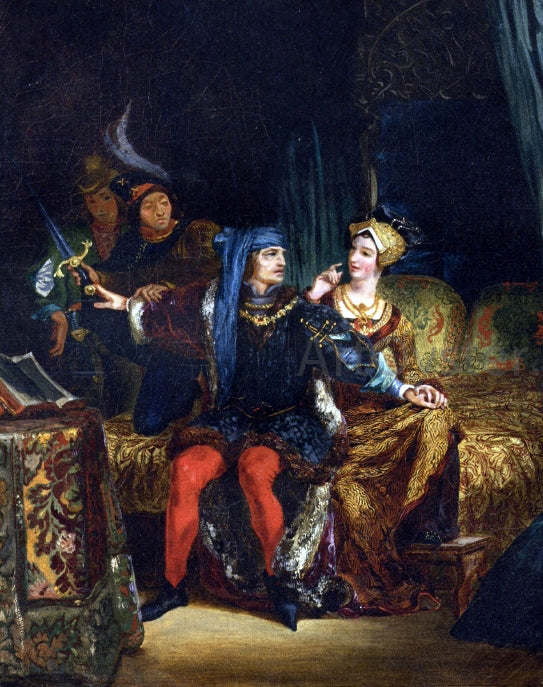  Eugene Delacroix Charles VI and Odette de Champdivers - Art Print