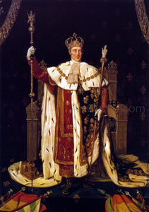  Jean-Auguste-Dominique Ingres Charles X inn his Coronation Robes - Art Print