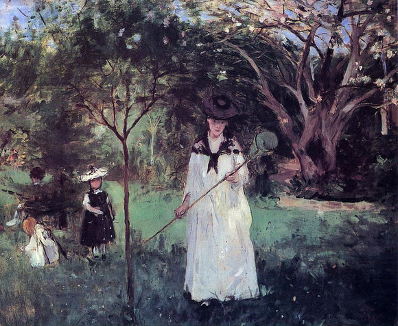  Berthe Morisot Chasing Butterflies - Art Print