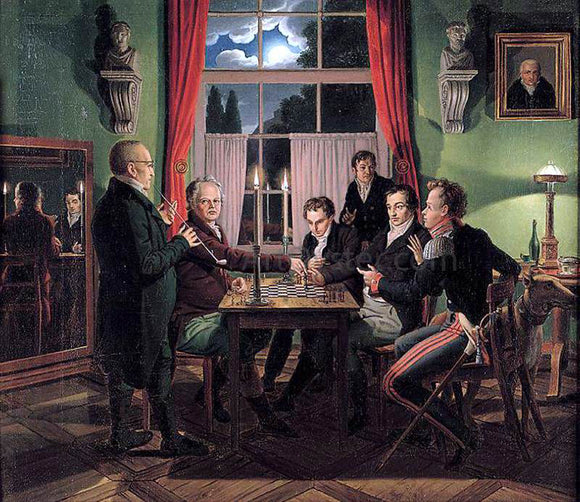  Johann Erdmann Hummel Chess Players - Art Print