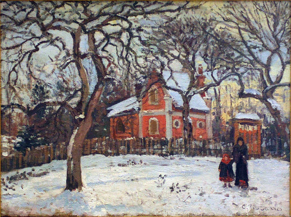  Camille Pissarro Chestnut Trees at Louveciennes in Winter - Art Print