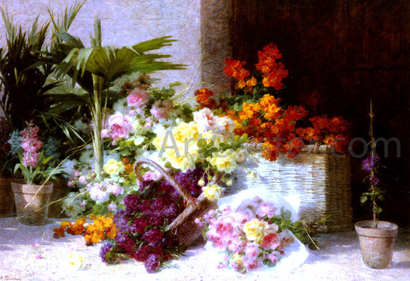  Andre Perrachon Chez la Marchande de Fleurs - Art Print