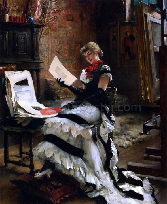  Albert Edelfelt Chez l'Artiste (also known as Les Gravures) - Art Print