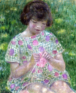  Frederick Carl Frieseke Child Knitting - Art Print