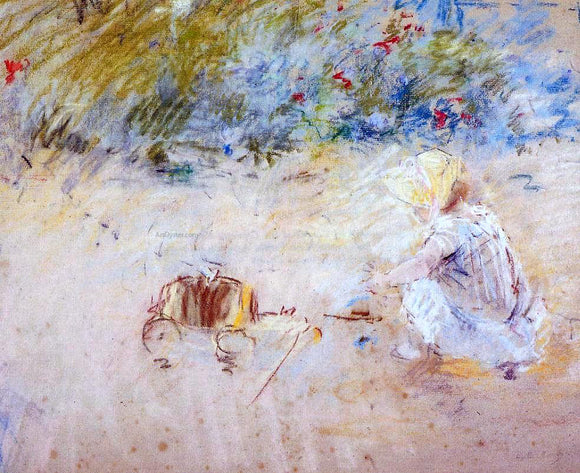  Berthe Morisot Child Playing in the Garden - Art Print