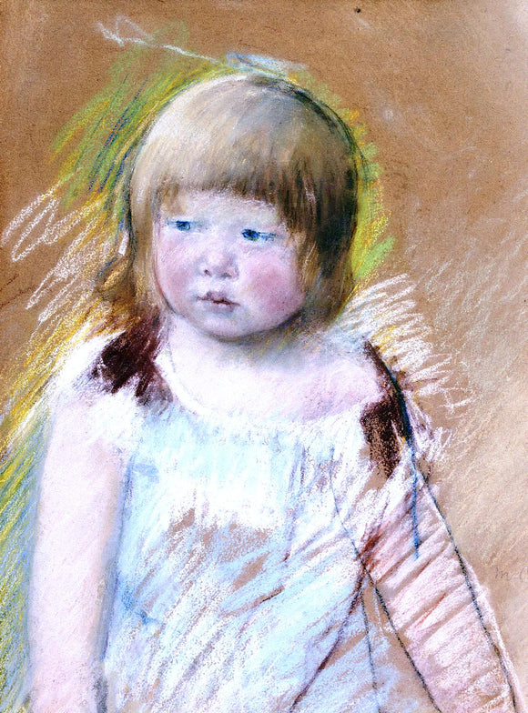  Mary Cassatt Child with Bangs in a Blue Dress - Art Print