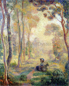  Henri Lebasque Child with Goat in the Pierrefonds Forest - Art Print