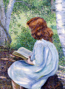  Lilla Cabot Perry Child with Red Hair Reading - Art Print
