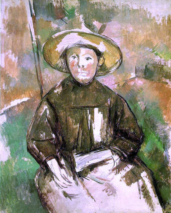  Paul Cezanne Child with Straw Hat - Art Print