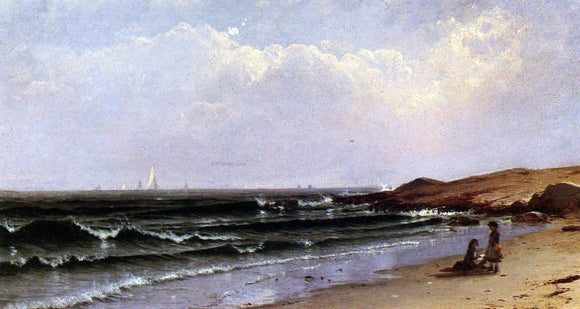  Alfred Thompson Bricher Children at the Seashore - Art Print