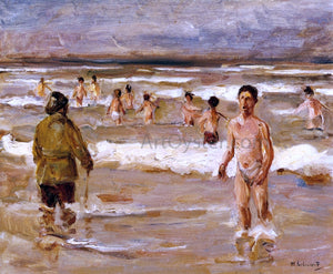  Max Liebermann Children Bathing in the Sea - Art Print