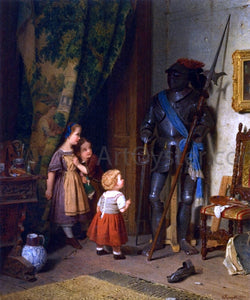  August Friedrich Siegert Children in the Painter's Studio - Art Print