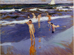  Joaquin Sorolla Y Bastida Children in the Sea, Valencia Beach - Art Print