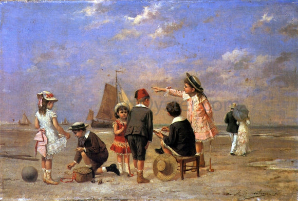  Albert Roosenboom Children on the Beach - Art Print