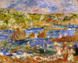  Pierre Auguste Renoir Children on the Beach at Guernsey - Art Print